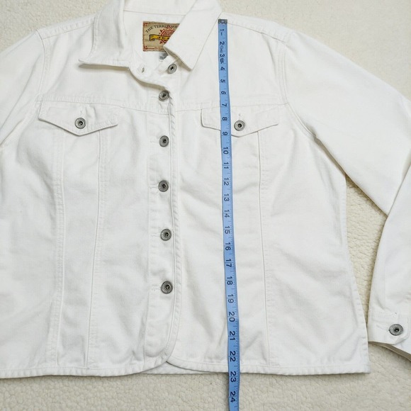 Territory Ahead Womens Denim Jacket XL Plus White 90s Vintage Jeans Hong Kong - Picture 8 of 9
